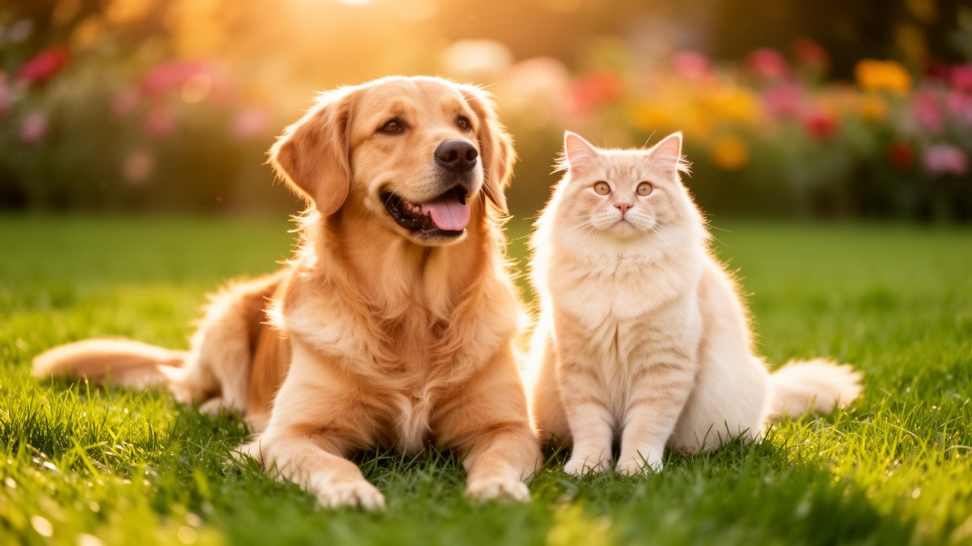 Cachorro e gato em ambiente premium Pet Sweet